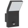 Outdoor LED Wall Light with Sensor - Black Aluminium Light