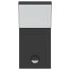 Outdoor LED Wall Light with Sensor - Black Aluminium Light