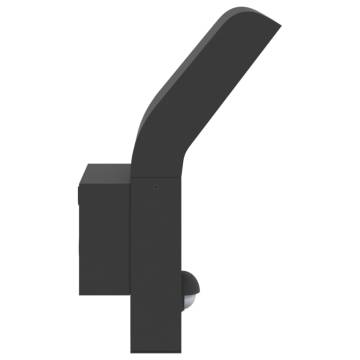 Outdoor LED Wall Light with Sensor - Black Aluminium Light