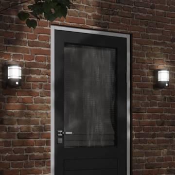 Outdoor Wall Light with Sensor - Black Stainless Steel