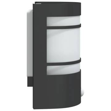 Outdoor Wall Light with Sensor - Black Stainless Steel