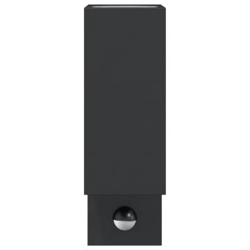 Outdoor Wall Lights with Sensors - 2pcs Black Aluminium