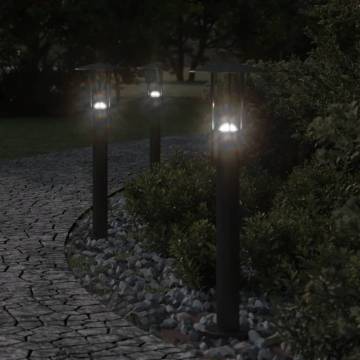 Outdoor Floor Lamps 3pcs Black 60 cm Stainless Steel | HipoMarket