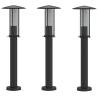 Outdoor Floor Lamps 3pcs Black 60 cm Stainless Steel | HipoMarket