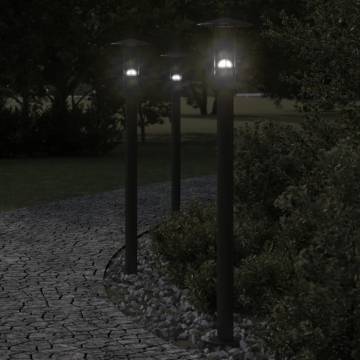 Outdoor Floor Lamps 3pcs Black Stainless Steel - IP44 Weatherproof