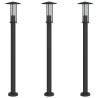 Outdoor Floor Lamps 3pcs Black Stainless Steel - IP44 Weatherproof