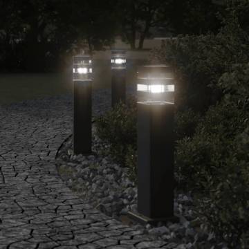 Outdoor Floor Lamps 3pcs Black 50cm Aluminium | HipoMarket