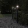 Outdoor Floor Lamps with Sensors - 3pcs Black Aluminium