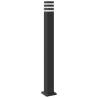 Outdoor Floor Lamps with Sensors - 3pcs Black Aluminium