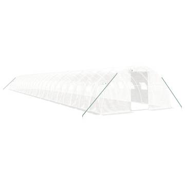 White Steel Frame Greenhouse 96 m² | Durable, Spacious, Efficient