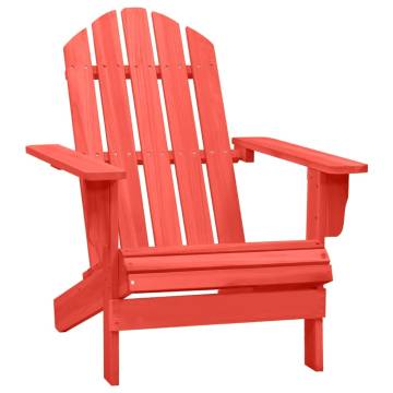 Garden Adirondack Chair - Solid Fir Wood, Red | HipoMarket