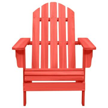 Garden Adirondack Chair - Solid Fir Wood, Red | HipoMarket