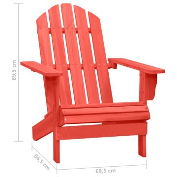 Garden Adirondack Chair - Solid Fir Wood, Red | HipoMarket