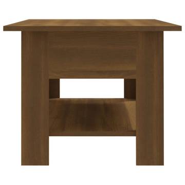 Stylish Brown Oak Coffee Table - Engineered Wood | Hipo Market