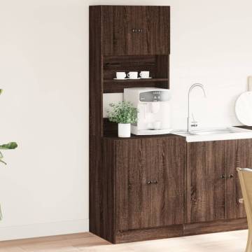 Brown Oak Kitchen Cabinet - 60x50x180 cm | Durable & Stylish