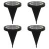 Solar Ground Lights with Spikes - 4 pcs Warm White Outdoor