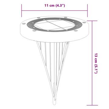 Solar Ground Lights with Spikes - 4 pcs Warm White Outdoor