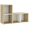 TV Cabinets 2 pcs - White & Sonoma Oak | Engineered Wood