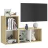 TV Cabinets 2 pcs - White & Sonoma Oak | Engineered Wood