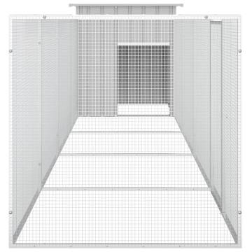 Galvanised Steel Chicken Cage - 500x91x100 cm - Grey