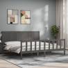 Bed Frame with Headboard Grey 200x200 cm Solid Wood Colour grey Size 200 x 200 cm 