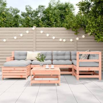 7 Piece Garden Sofa Set - Solid Wood Douglas Fir - Hipomarket