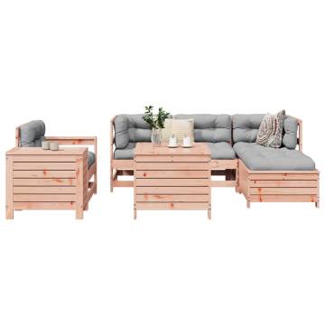 7 Piece Garden Sofa Set - Solid Wood Douglas Fir for Comfort