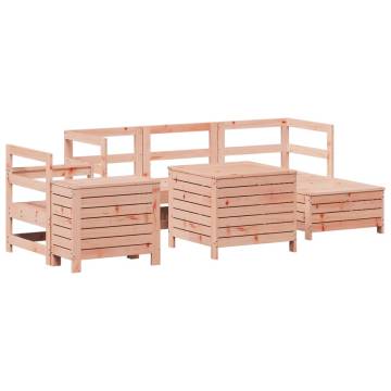 7 Piece Garden Sofa Set - Solid Wood Douglas Fir for Comfort