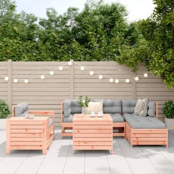 7 Piece Garden Sofa Set - Solid Wood Douglas Fir for Comfort