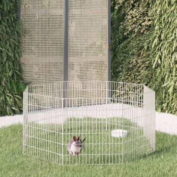 8-Panel Rabbit Cage - Spacious & Durable Galvanised Iron