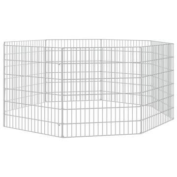 8-Panel Rabbit Cage - Spacious & Durable Galvanised Iron