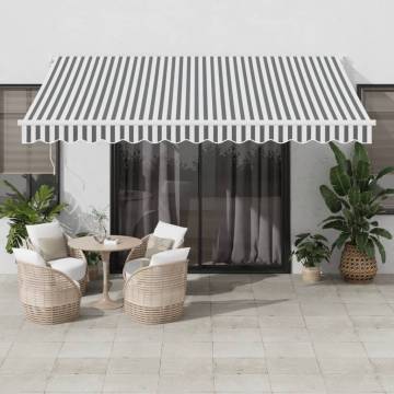 Retractable Awning Anthracite & White 4x3m - Buy Online