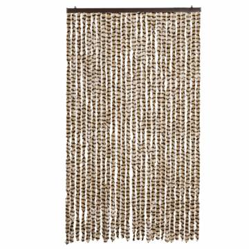 Fly Curtain Beige and Brown 118x220 cm Chenille | Hipomarket