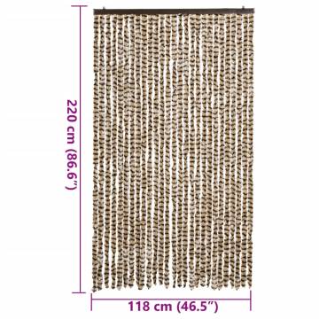 Fly Curtain Beige and Brown 118x220 cm Chenille | Hipomarket