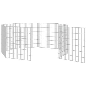 8-Panel Rabbit Cage - Spacious & Durable Galvanised Iron