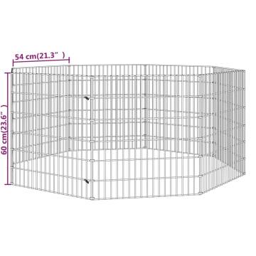 8-Panel Rabbit Cage - Spacious & Durable Galvanised Iron