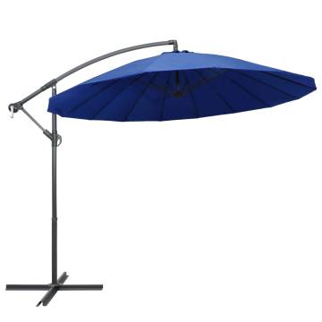 Blue Hanging Parasol 3m with Aluminium Pole | Hipomarket