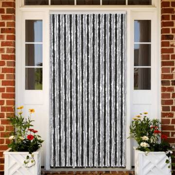 Fly Curtain Grey & Black 118x220 cm - Chenille Insect Defense