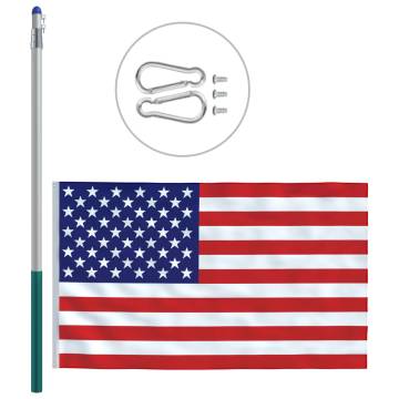 US Flag and Pole Aluminium 6m - Show Your Patriotism