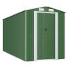 Durable Green Garden Shed - Galvanised Steel 192x440 cm