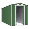 Durable Green Garden Shed - Galvanised Steel 192x440 cm