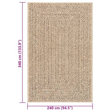 Rug ZIZUR 240x340 cm - Stylish Jute Look for Indoors & Outdoors