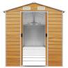 Light Brown Garden Shed - 191x810x198 cm Galvanised Steel