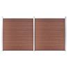 Garden Fence WPC 353x186 cm Brown Colour brown Quantity in Package 1 Model 2 sections 