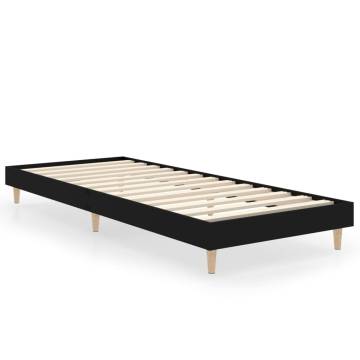 Black Bed Frame 75x190 cm | Small Single Engineered Wood