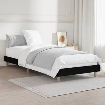 Black Bed Frame 75x190 cm | Small Single Engineered Wood