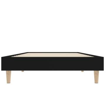 Black Bed Frame 75x190 cm | Small Single Engineered Wood