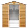 Garden Shed Light Brown 191x640 cm Galvanised Steel - HipoMarket