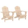 Garden Adirondack Chairs with Tea Table Solid Fir Wood Colour light brown Quantity in Package 1 