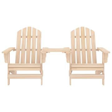 Garden Adirondack Chairs with Tea Table - Solid Fir Wood